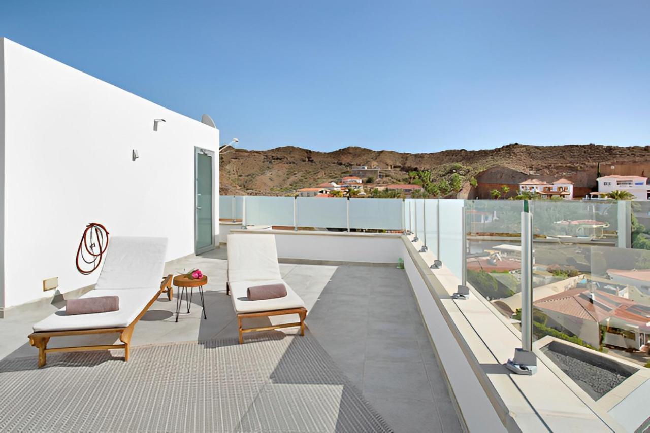 Dream Villa With Heated Pool, Rooftop & Ocean Views Mogán Exterior photo